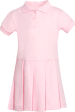 Short Sleeve Pleated Polo Dress Hot on Sale