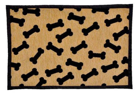 Loving Pets Fashion Dog Mat Dancing Bone Tan, Black 1ea Online Sale