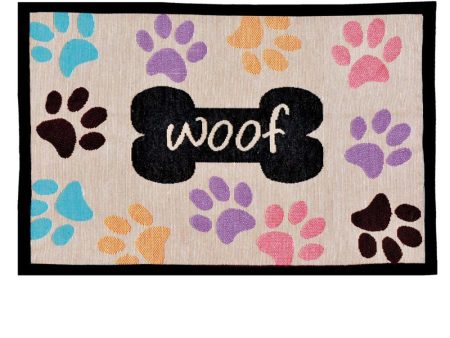 Loving Pets Fashion Mat Woof with Multi Paws Multi-Color 1ea Online now