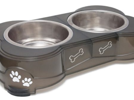 Loving Pets Double Diner Dog Bowl Espresso 1ea SM For Discount