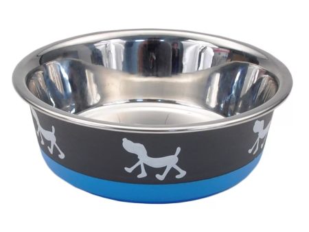 Coastal Pet Maslow Design Series Non-Skid Pup Design Dog Bowls Blue and Grey 1.75 cups Discount