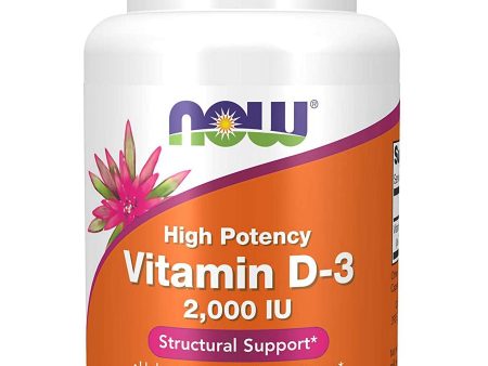 NOW Foods, Vitamin D-3 2000 IU, 120 softgels Online Sale