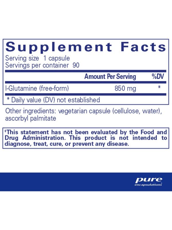 Pure Encapsulations, L-Glutamine 850 mg, 90 capsules Online now