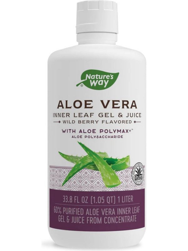 Nature s Way, Aloe Vera Gel & Juice (Berry), 33.8 fl oz (1 liter) Hot on Sale