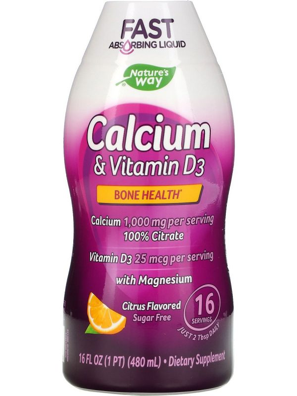 Nature s Way, Calcium & Vitamin D3 Liquid, 16 fl oz Online