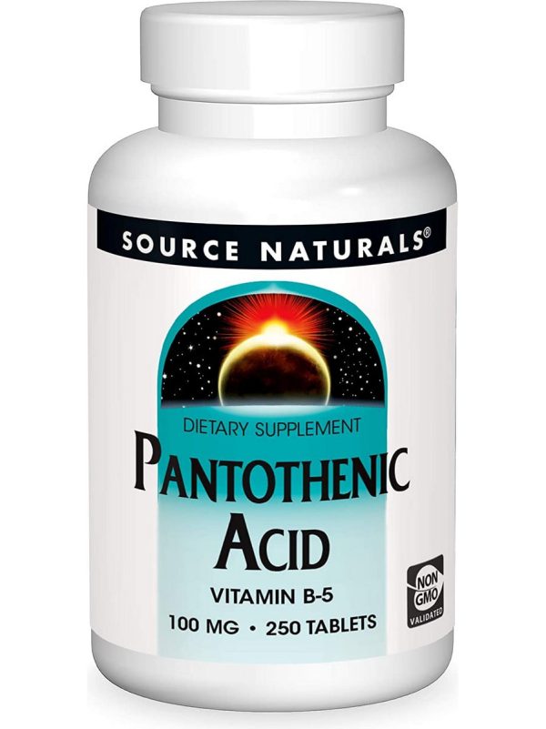 Source Naturals, Pantothenic Acid Vitamin B-5 100 mg, 250 tablets Sale