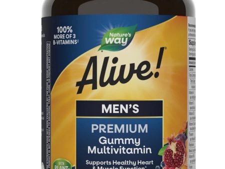 Nature s Way, Alive! Men s Premium Gummy Multivitamin, Orange, Grape and Cherry, 75 Gummies Discount