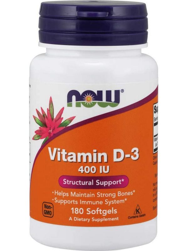 NOW Foods, Vitamin D-3 400 IU, 180 softgels Fashion