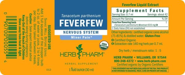 Herb Pharm, Feverfew, 1 fl oz Online Sale