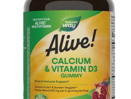 Nature s Way, Alive! Calcium and Vitamin D3 Gummy, Raspberry-Lemonade and Strawberry, 60 Gummies For Cheap