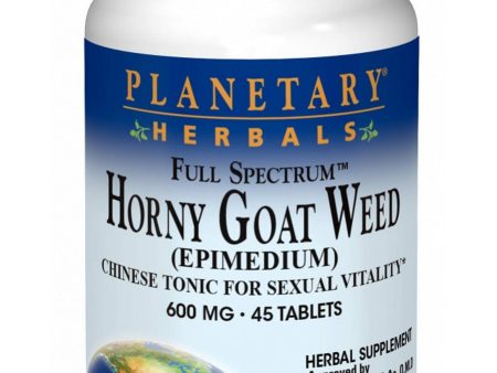 Planetary Herbals, Horny Goat Weed, Full Spectrum 600 mg, 45 Tablets For Cheap