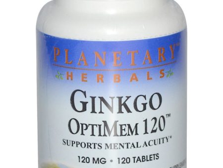 Planetary Herbals, Ginkgo OptiMem 120™ 120 mg, 120 Tablets Fashion