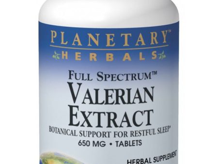 Planetary Herbals, Valerian Ext 650mg Full Spectrum Std 0.8% Valerenic Acid Yielding 3.6mg, 30 ct Online Hot Sale