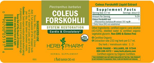 Herb Pharm, Coleus Forskohlii, 1 fl oz Online