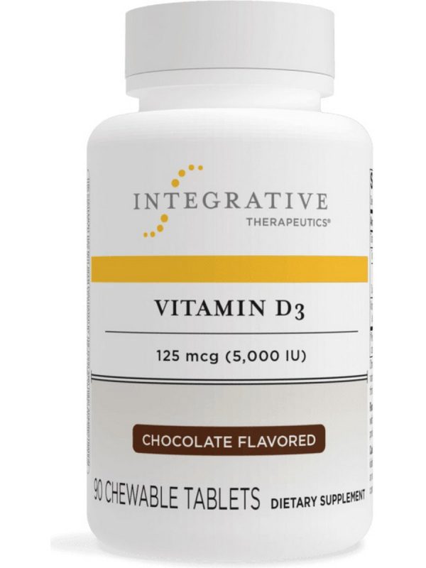 Integrative Therapeutics, Vitamin D3 5,000 IU, Chocolate Flavored, 90 chewable tablets Online now