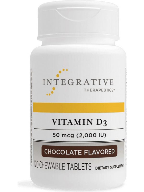 Integrative Therapeutics, Vitamin D3 2,000 IU, Chocolate Flavored, 120 chewable tablets For Cheap