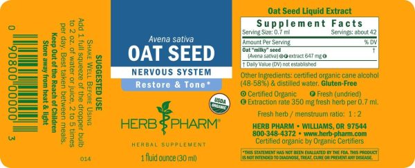 Herb Pharm, Oat Seed, 1 fl oz on Sale