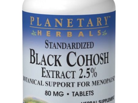 Planetary Herbals, Black Cohosh Ext 2.5% 80mg Std 2.5% Triterpene Glycosides, 45 ct Hot on Sale