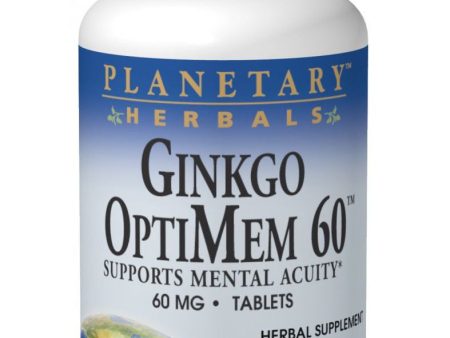 Planetary Herbals, Ginkgo OptiMem 120 Std 24% Flavone Glycosides 6% Terpene Lactones 120mg, 60 ct Online Hot Sale