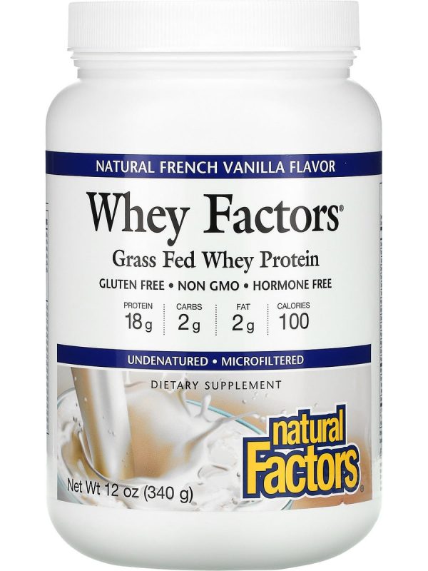 Natural Factors, Grass Fed Whey Protein, French Vanilla, 12 oz Discount