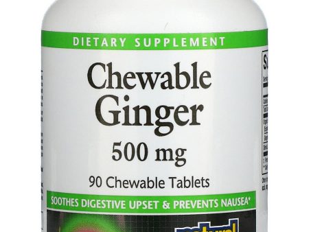 Natural Factors, Chewable Ginger 500 mg, Ginger, 90 Chewable Tablets Online