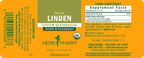 Herb Pharm, Linden, 1 fl oz For Cheap